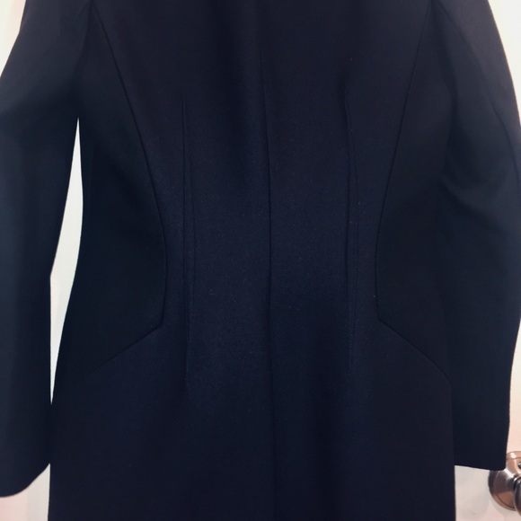 NWT ALLSAINTS Tula Coat Navy w/ leather - Picture 5 of 7